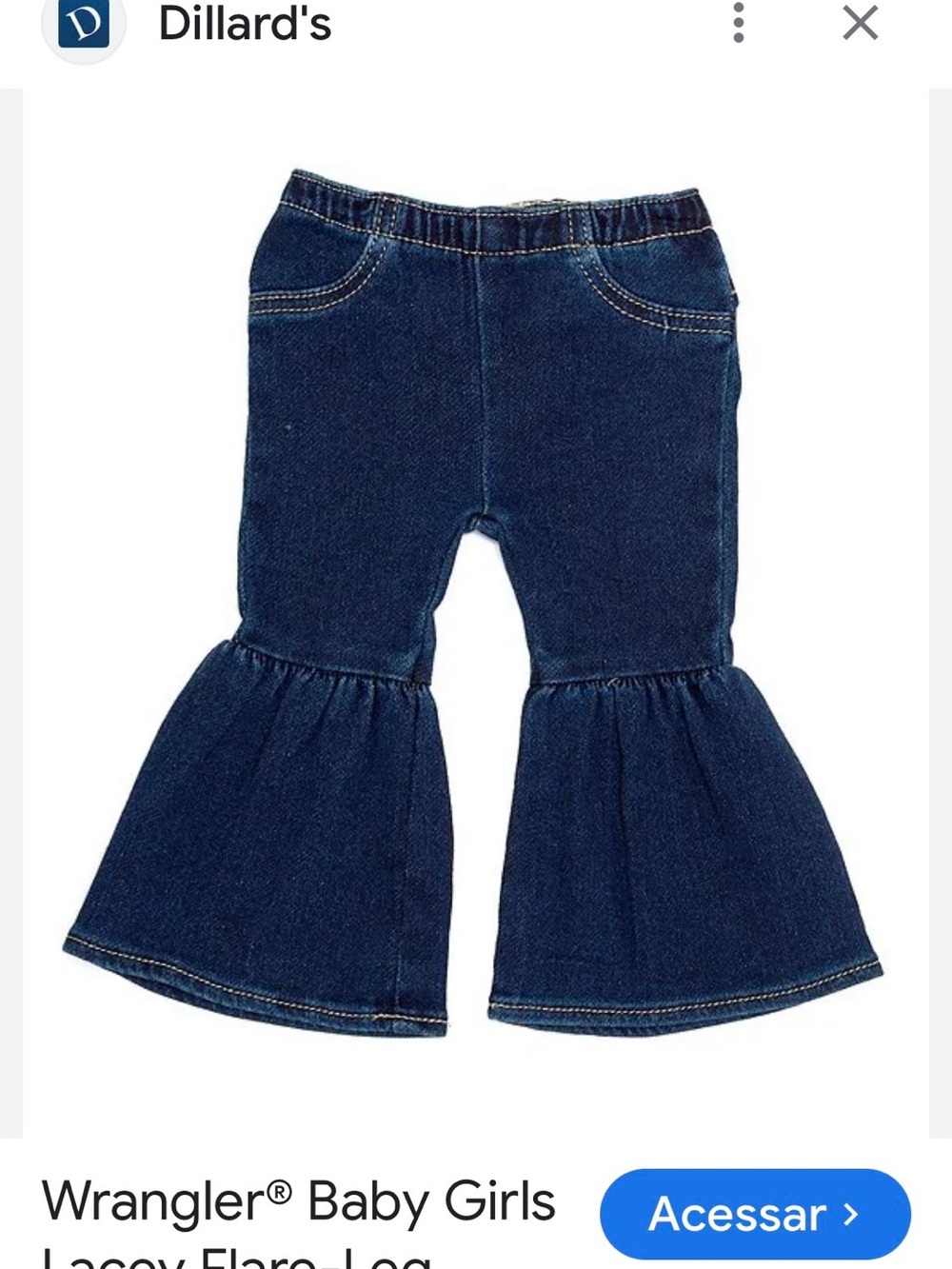 Wrangler Dark Blue Girls Denim Ruffle Flare Jeans